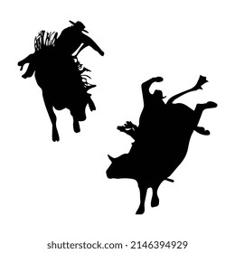 Vector art of Bullriding silhouette