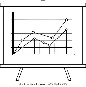 Vector art of business chart on presentation board