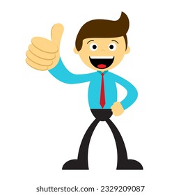 vector art of business man doing thumbs up