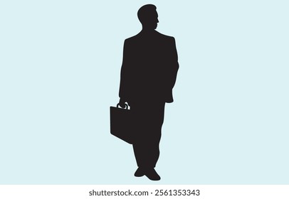 Vector art of businessman silhouette isolated on white background
