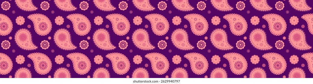 Arte vectorial de Paisley Curl. Henna medallón por superficie de Plantilla. Bohemio de seda en estilo tribal. Indio viejo en la moda tropical.