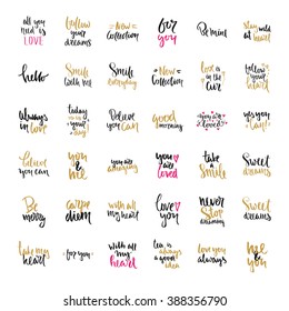 Vector art calligraphy. Hand drawn lettering collection. Vintage illustration.