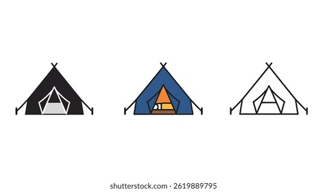 Vector Art Camping Tent Icon Set
