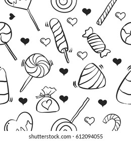 Vector art of candy sweet doodle style