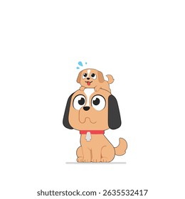 Vector art of Cartoon dogs isolated on white background