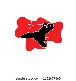 Arte vectorial de la caricatura ninja sobre fondo blanco. vector para la imagen de camiseta de artes marciales geniales.