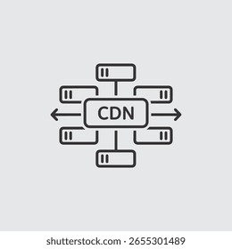 Vector art of cdn icon representing content delivery network