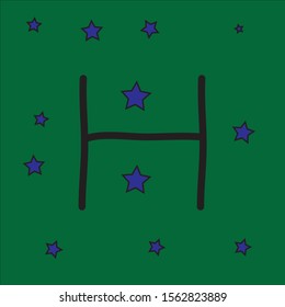 vector art 
character H background