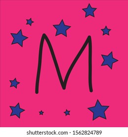 vector art 
character M background