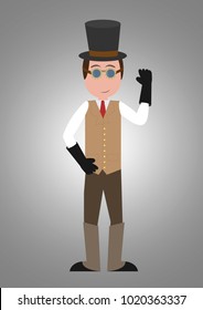 Vector art with character - Steampunk.