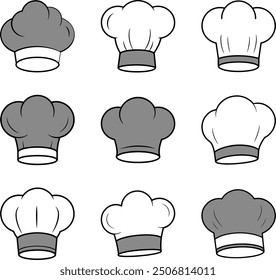 Vector art of chef and cook hats with a white background