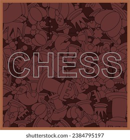Vector art of a chess game with texture on the back and text on the front, art, vector, square.