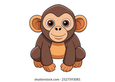 Vector art of   Chimpanzee on white background