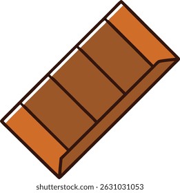 Vector Art Of Chocolate Bar In Clean Modern Icon Style Design