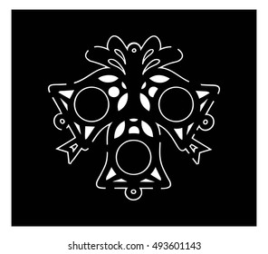 Vector Art of Christmas Bell Design for Etching
