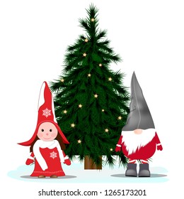 Vector art christmas gnomes