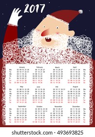 Vector art for Christmas and New Year with cute cartoon Santa Claus. Perfect for invitation, postcards, banners, greeting cards and others.