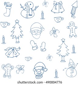 Vector art of christmas set element collection