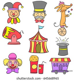 Vector art circus object doodles