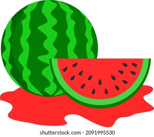 Frische Wassermelone mit Saft im Boden