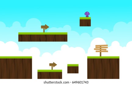 Vector art cloud style game background