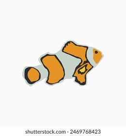 vector art of clownfish freehand drawing