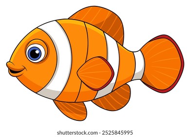 Vector art of Clownfish on white background