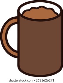 Vector Art Of Cocoa Mug In Flat Clean Design With Warm Style