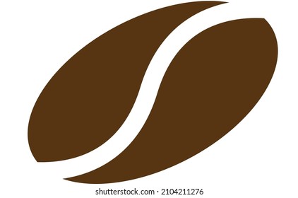 Vector art of coffee bean isolated on white background