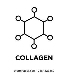 Vector art of collagen molecule structure