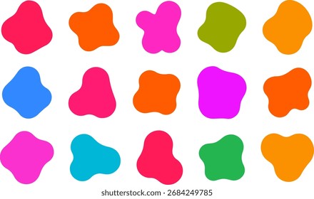 Arte vetorial de coleção de fluidos coloridos formas orgânicas, elementos abstratos