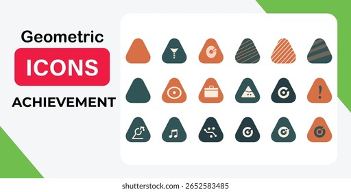 Arte vetorial da coleção de ícones triangulares coloridos isolados no fundo branco