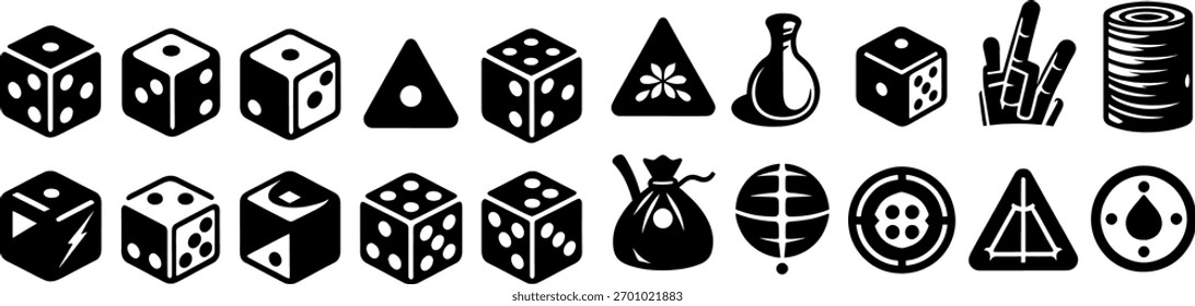 Vector art of collection of game and casino icons