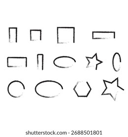 Vector art of collection of geometric shapes with a handdrawn style for creative design projects