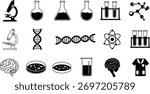 Vector art of collection of science icons