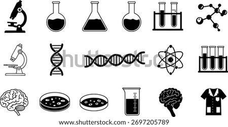 Vector art of collection of science icons