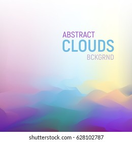 Vector art colored background reminiscent of the silhouette of the mountains, clouds. Ideal for writing text.