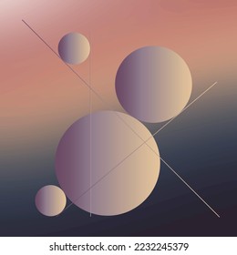Vector art, colorful minimalist composition for decorative and print use 
