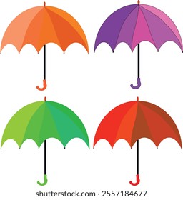 Vector art of colorful Umbrellas
