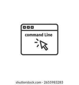 Parte vetorial de uma interface de linha de comando de computador com um cursor