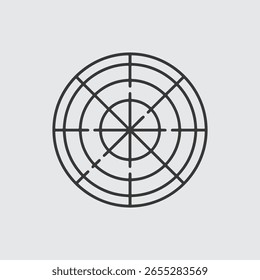 Arte vectorial de circunferencias concéntricas que forman un blanco o un símbolo de diana