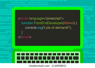 Vector art with concept of programming in Javascript.