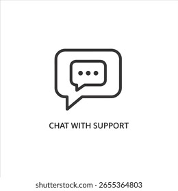 Vector art of contact us icon with speech bubble and phone