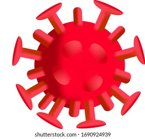 Vector de un virus de Corona aislado sobre rojo