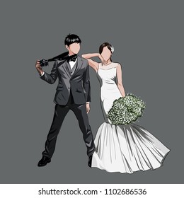 Vector art Couple fashion