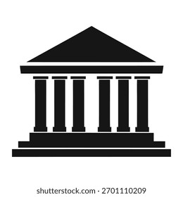 Arte vetorial de um tribunal, simbolizando a justiça, a lei e as instituições governamentais