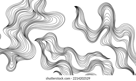 Vector art. Cover layout template. Wavy curved line background