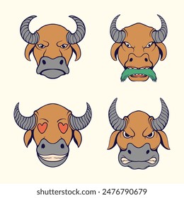 Vector art cow head design