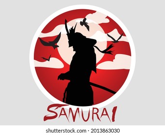 creación de arte vectorial.samurai warrior.logo