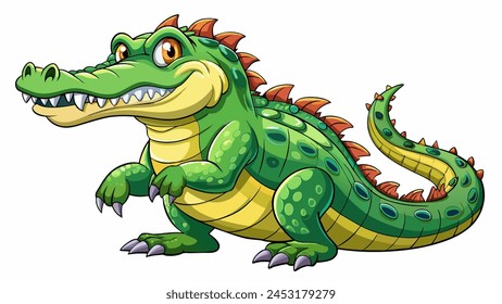 Vector Art of a Crocodile with a White Background